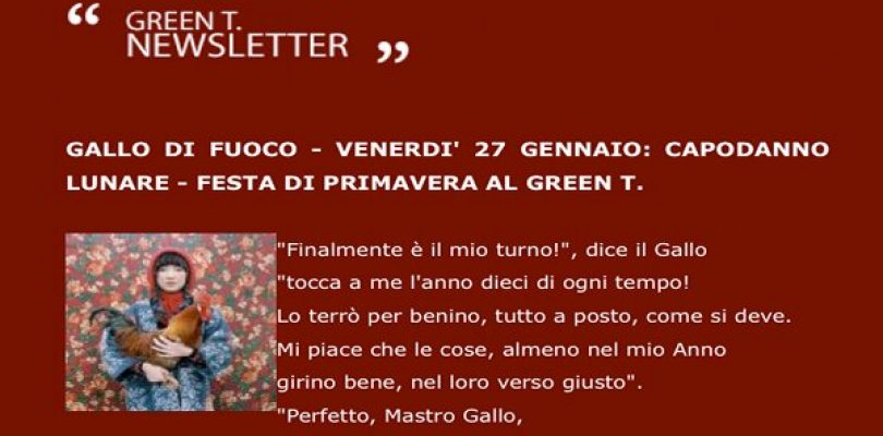 Green T., il cenone in onore del Gallo di Fuoco